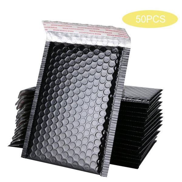

50шт черный пузырьковый конверт почтовой мешок фольга пузырьковая почталка для подарочной упаковки свадьба одолжение нагнетательные конверты