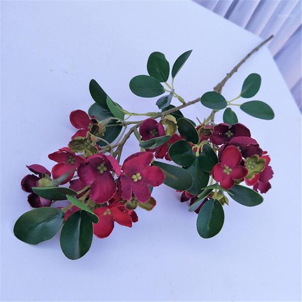 

6pcs 70cm 2 fork artificial simulation flowers green bean flower plant arrangement festival wedding home decoration fake flower1