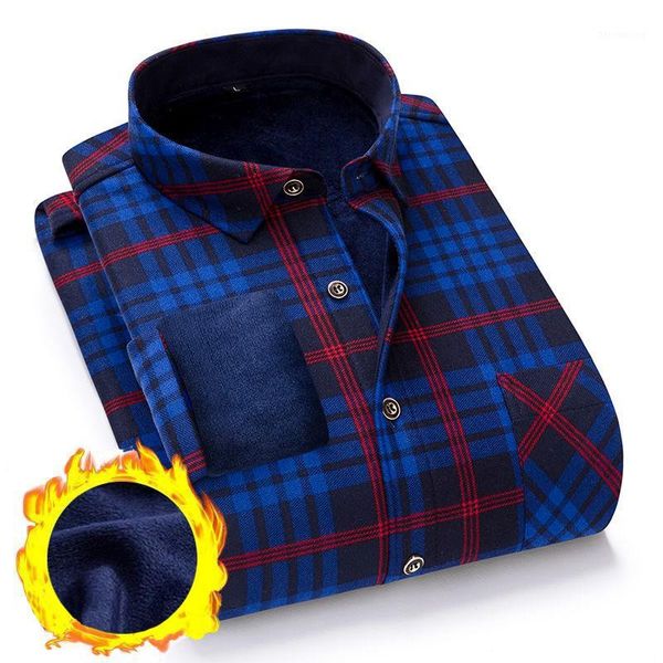 

nigrity brand 2020 winter men's shirt man casual thick print lattice 26 colors plus velvet thickening shirt plus size l-4xl1, White;black