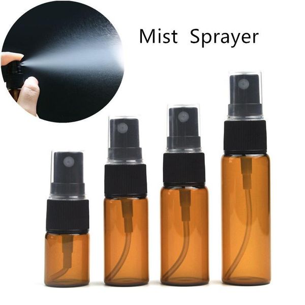 

50pcs/lot 5ml 10ml 15ml 20ml glass mist spray bottle empty perfume glass vials refillable perfume atomizer travel acc qyleum