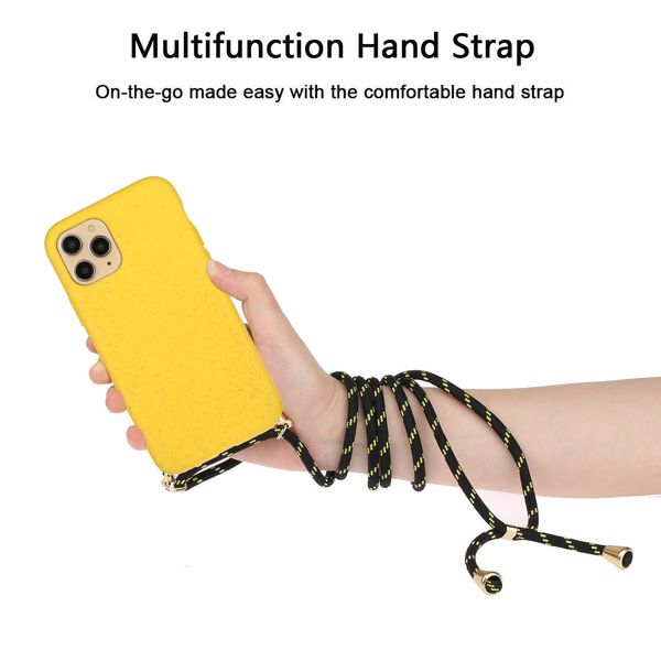 

for iphone 12 mini 11 pro max se xr xs max 6g 7 8 plus environmental eco-friendly wheat straw phone case with string