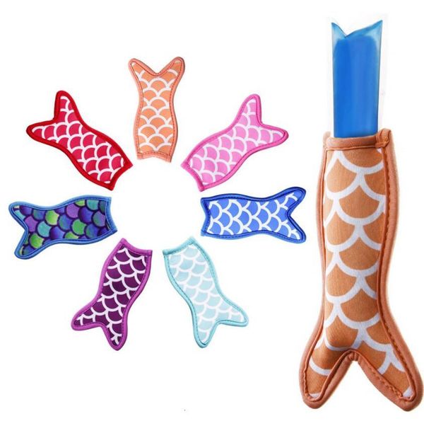 

mermaid antiing pop reusable popsicle portable bags neoprene insulation fabric ice sleeves er holders