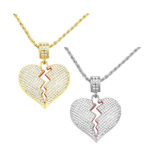 

ladies and gentlemen gold cubic zircon necklace hip hop pendant necklace jewelry, Silver
