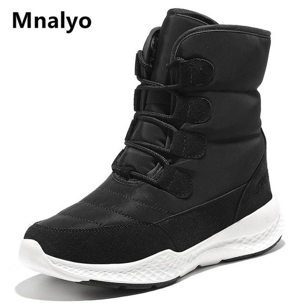 

mnalyo women snow boots waterproof non-slip winter shoes cotton boots keep warm winter with thick velvet, Black