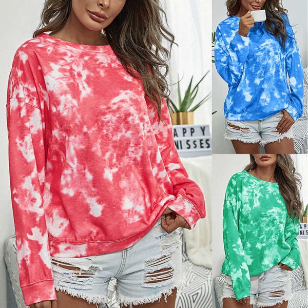 

dye sweater autumn 2020 women's tie pullover print loose christmas for women, Black