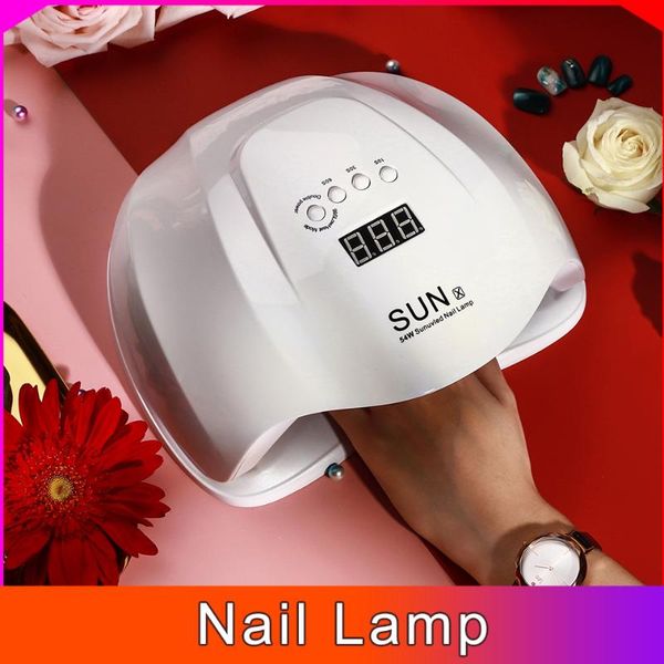 

54w painless sunx uv led lamp nail dryer lamp drying gel polish timer nail art manicure gel varnish large space 36pcs dual light