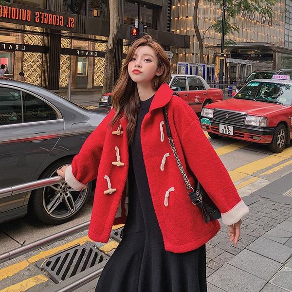 

faux fur jacket women coat solid faux lamb fur coat warm thick fashion loose ladies winter jacket women 2020 oversized, Black