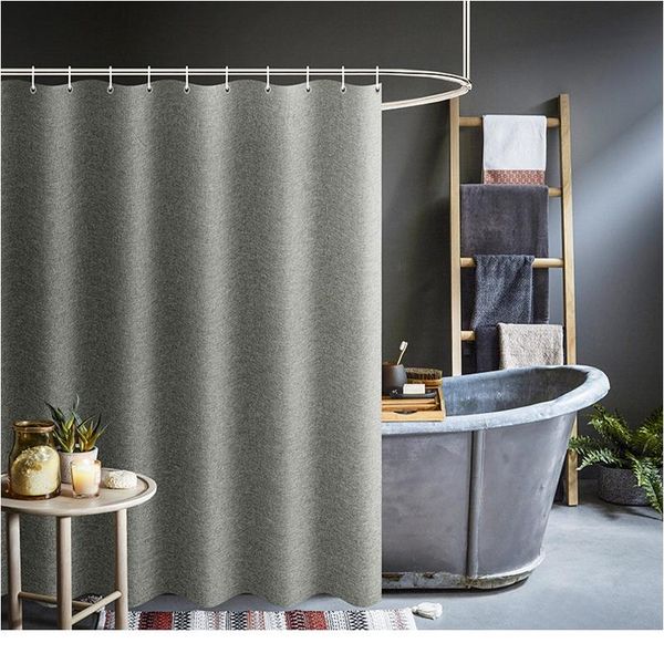 

утолщенные имитационные льняные шторы для душа сплошной отель высокого качества водонепроницаемый ванной занавес для hote wmtzbv