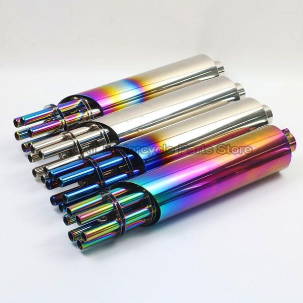 

motorcycle muffler gatling gun style stainless steel modified exhaust pipe fit for street bike atv scooter dirt pit bike1