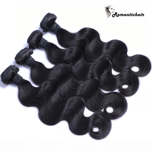 

virgin brazilian malaysian peruvian indian virgin hair body wave unprocessed body wave human hair bundles human hair weave extensions, Black
