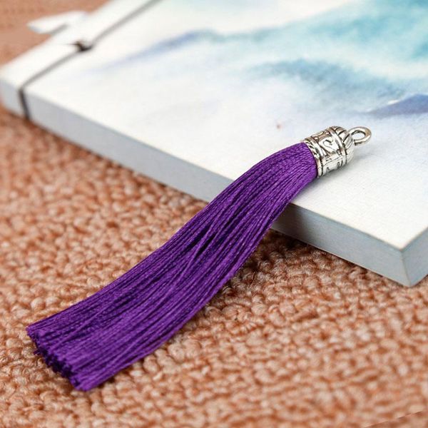 

10pcs 9cm long silk tassel cords with metal caps for earrings tassel brush charms pendants fit diy jewelry making findings h qylsmu