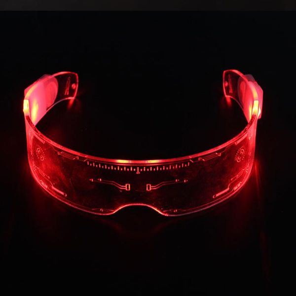 

fashion sunglasses frames 1pcs led luminous glasses futuristic electronic visor light up prop for halloween festival ktv bar performance, Black