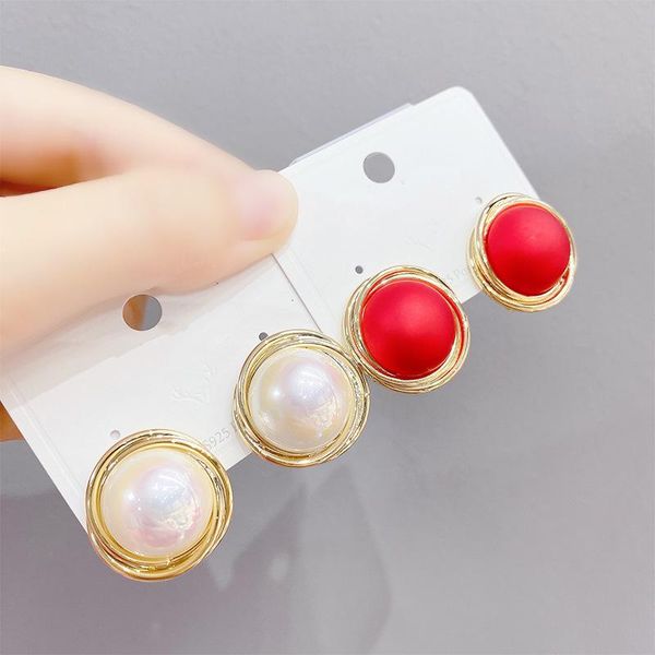 

luala brand design stud earrings for women gold color s925 needle fashion party korea jewelry new arrival, Golden;silver