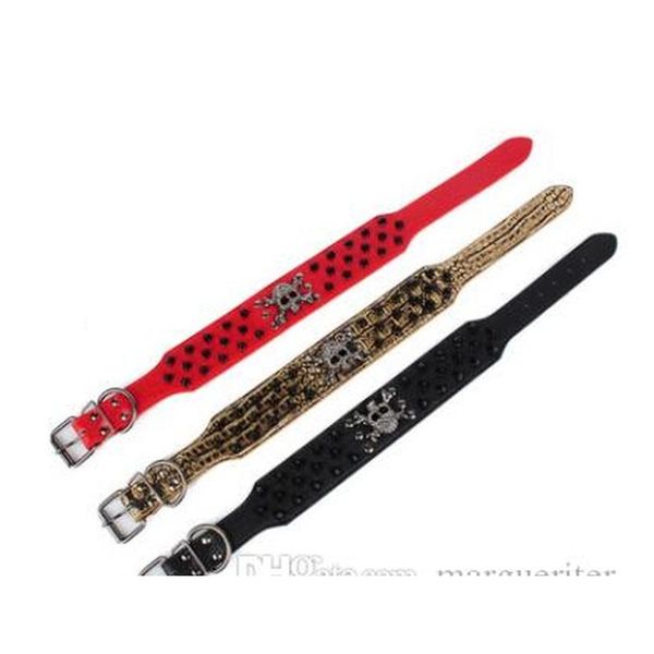 

black gold tie nail dog collar skull rivet pet collar anti bite dog spiked studded la jllxfs lucky2005