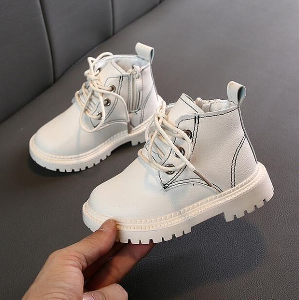 

2020 new children snow boots warm non slip shoes for boys girls lace up martin boots comfort baby rubber boots fashion sneakers sqciuv, Black