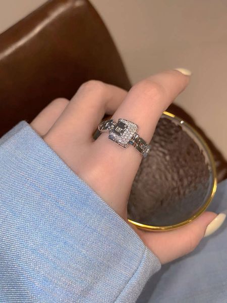 

vipblogger ~ chain lock opening adjustable dign trend belt buckle versatile personality ring, Silver