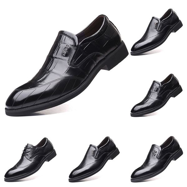 

2020 new fashion 37-44 new men&#39s leather men&#39s shoes overshoes british casual shoes espadrilles #21, Black