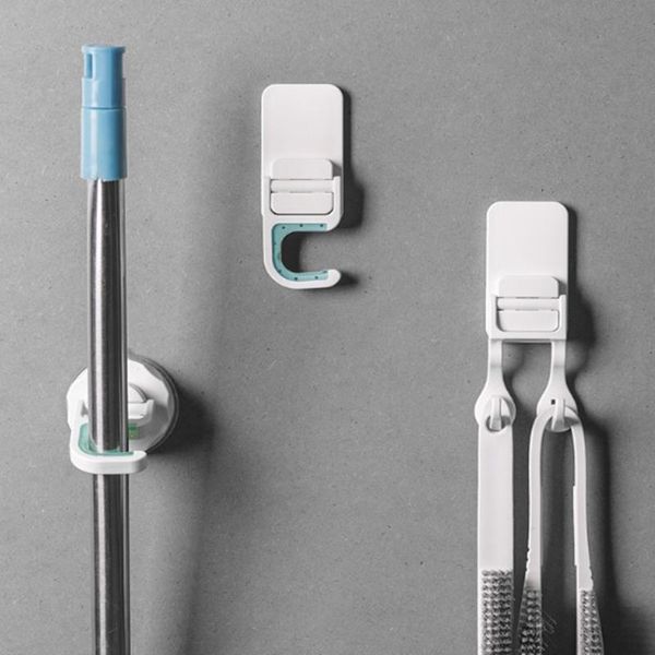 

hooks & rails adorehouse mop broom holder single adhesive hanger double wall mounted organizer household tools