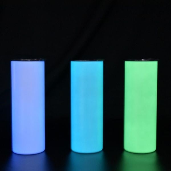 

20oz diy thermal transfer stainless steel luminous cup christmas solid colors thermal dye sublimation bottle straight cups mug h12511