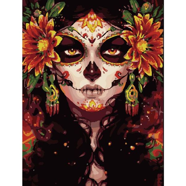 

painting by numbers diy dropshipping 40x50 60x75cm flowers ghost girl figure canvas wedding decoration art picture gift