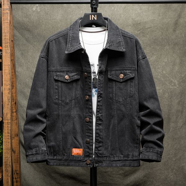 

2020 new autumn of men loose cotton blue casual black denim men's jacket designer clothes, Black;brown