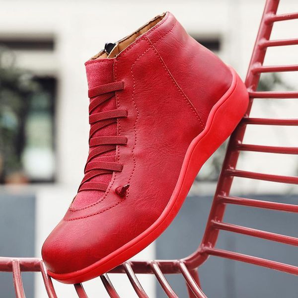 

women pu leather ankle boots women autumn winter cross strappy vintage punk boots flat ladies shoes woman botas mujer1, Black