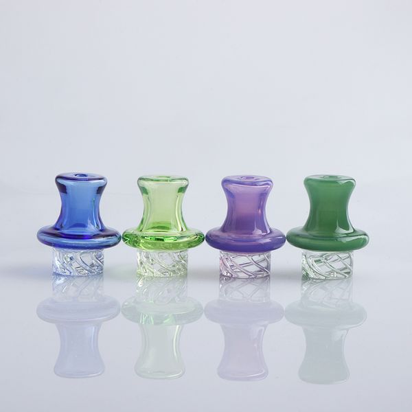 Neue Stil Glas UFO Spinning Carb Kappe mit 25mm OD 4Kind Farben Glas Kappe Für 25mm Quarz Banger Nägel Glas Wasser Bongs