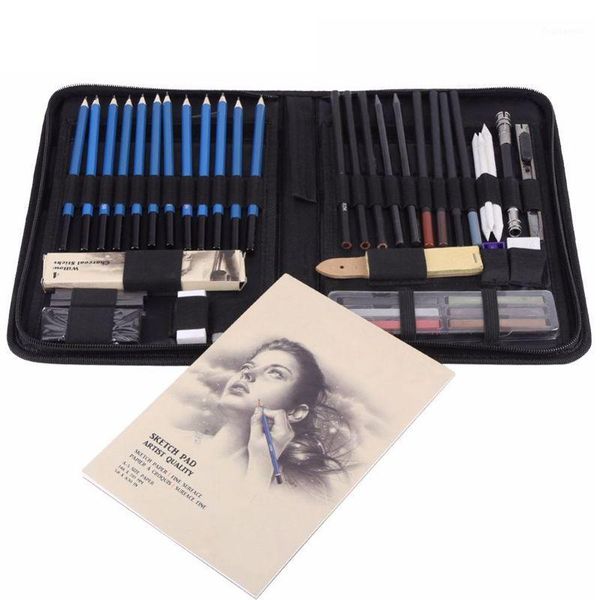 

48 pcs pencil professional drawing sketch pencil kit sketch graphite charcoal pencils sticks erasers stationery drawing suppli1