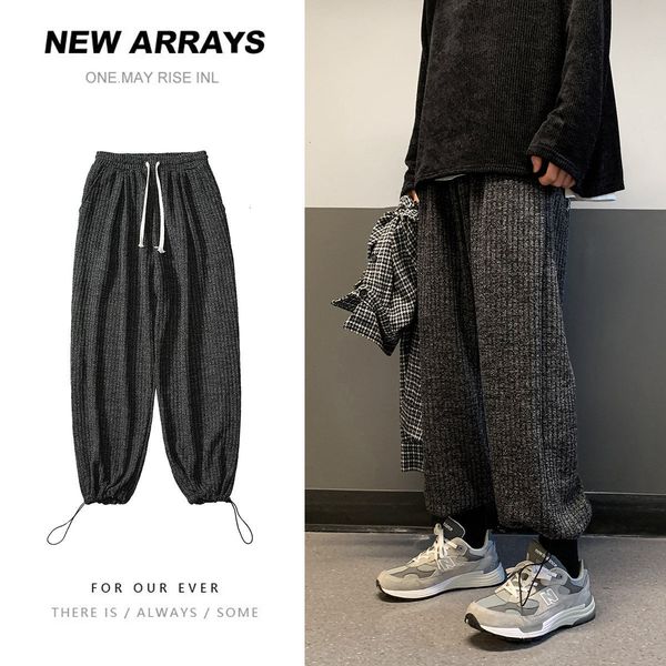 

2021 men's casual oversize korean streetwear straight man wide leg pants spring new woman trousers vintage clothing 5xdt, Black