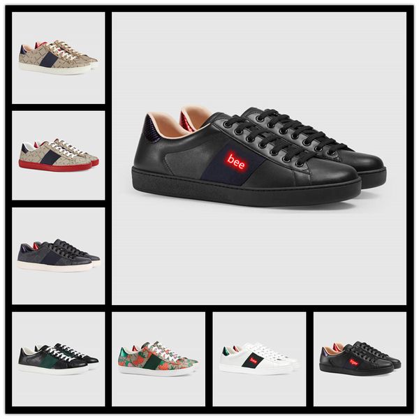 

2021new women designer shoes casual ace shoes with glitter low rivet bee sneakers with size 35--46, Black