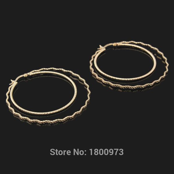 

hoop & huggie simple designed fashion rose gold color big earring for women gift jewelry female earrings, Golden;silver