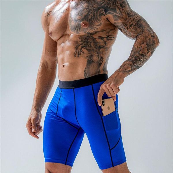 

mens sports shorts with pockets man gym fitness training compression running basketball tights shorts, White;black