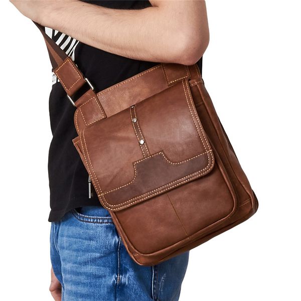 

2020 men messenger leather purse men's shoulder bag genuine little casual male allele crossbody man's bags 6jt1