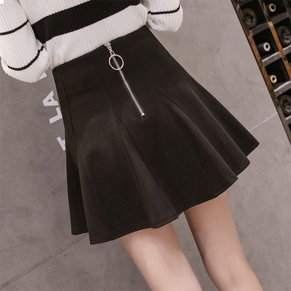 

new 2021 autumn wool high apricot/black japanese skirt y378 vmx1 btjd