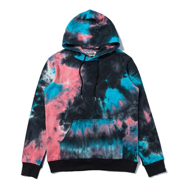 

autumn new arrival japanese fashion tide brand men and women's pullover hooded oversize casual tie-dye hoodies cotton sweatshirts size, Black