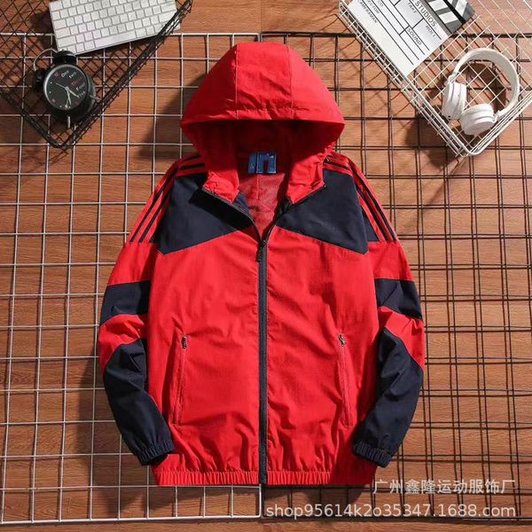 

autumn stretch fabric color matching sports windbreaker hooded fashion coat 89225, Tan;black