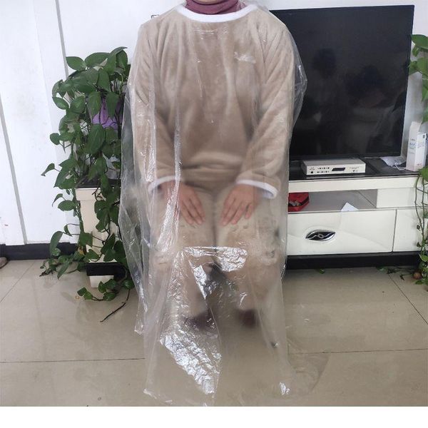 

50pcs 130x150cm disposable hair cutting capes waterproof plastic neck shawl salon washing barber hairdressing ap wmtcro, Silver