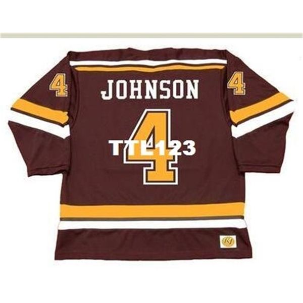 

421s #4 erik johnson minnesota gophers 2006 hockey jersey or custom any name or number retro jersey, Black