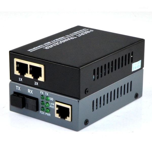 

1 pair 10/100mbps fiber optic media converter 1 ch*sc 2 ch*rj45 converter ch*sc ch*rj45 fiber optic transceiver1