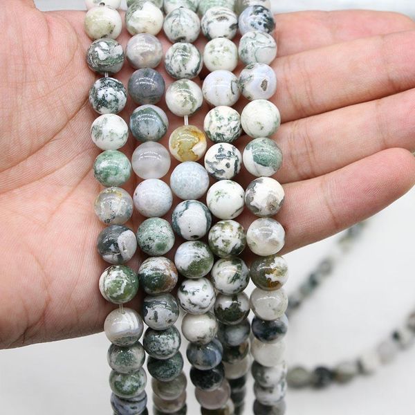 

1strand lot 4 6 8 10 12mm natural stone tree agates bead round loose spacer beads for jewelry making findings diy bracelet beads h bbyxhb