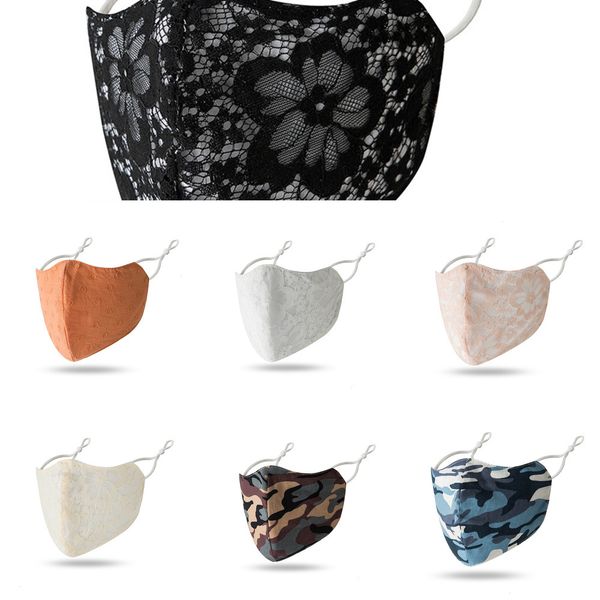 

uslwtu washable reusable anti-dust mouth camouflage flower lace cotton anti cold mask designer luxury face masks 7 n