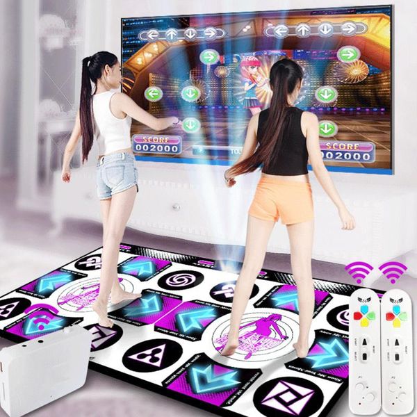 

blankets 4# double user dance mats non-slip step pads sense game english for pc tv wireless yoga mat computer games blanket