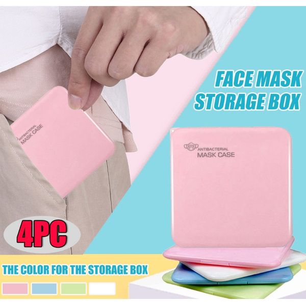 

4pc fashion portable facemask holder face mask storage box case save mask boxes caja para guardar mascarillas boxes storage d3 wmtpus