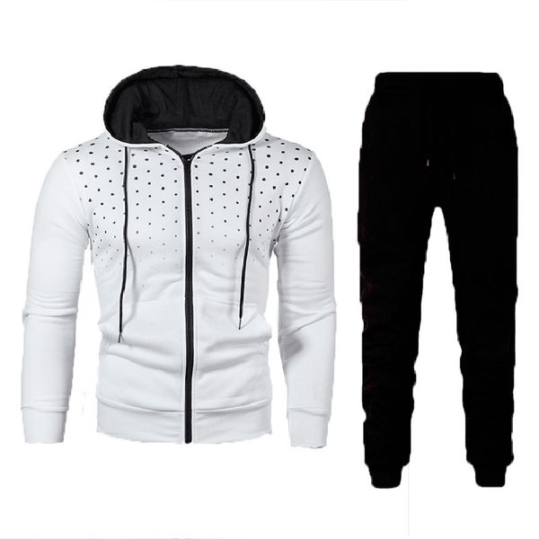 

jaqueta de outono 2020 agasalho dos homens com zper hoodies moletom casual terno esportivo impresso 2 ps define pano k6pd, Gray