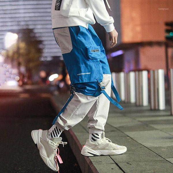 

mens harem loose sweatpants hip hop punk pants casual zip jogger trouser -2xl1, Blue