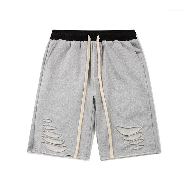 

hip hop streetwear oversized ripped open men shorts wild style solid color cotton short pants jogger workout shorts men1, White;black