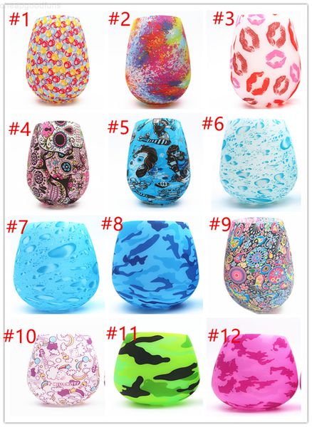 

silicone wine glasses camouflage lip bohemia national skull bubble water bottle outdoor cups beer whiskey glass drinkwar