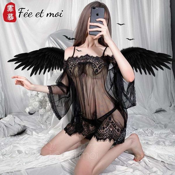 

underwear pajamas lace uniform husband and wife super three passion suit sao qk, Black;white