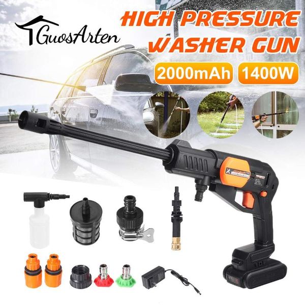 

car washer 13pcs/set 110-240v cordless rechargeable high pressure hose cleaner with 2000ma battery washing machine