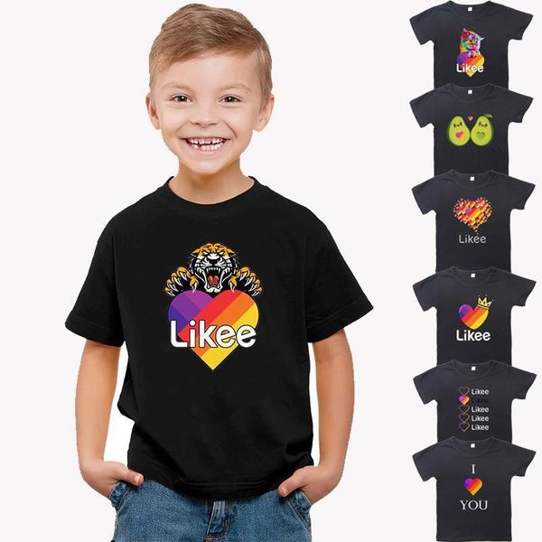 

cotton boys girls kids baby likee t shirt children students teenager tee likee t shirts avocado cat dog panda short sleeve, White